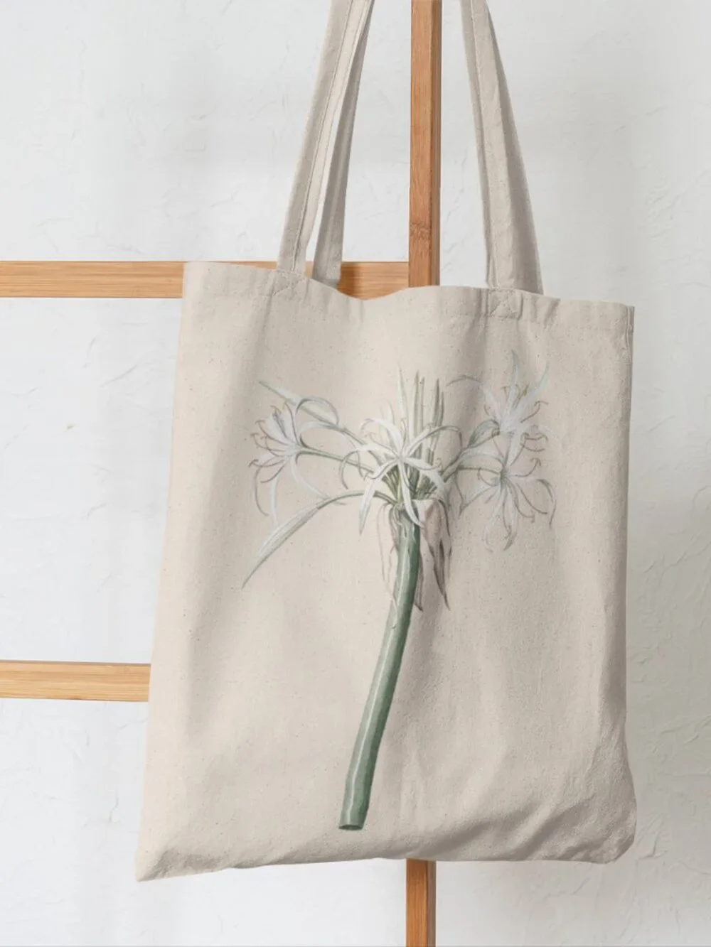 Poison Bulb Vintage Floral Print Graphic Canvas Tote Bag